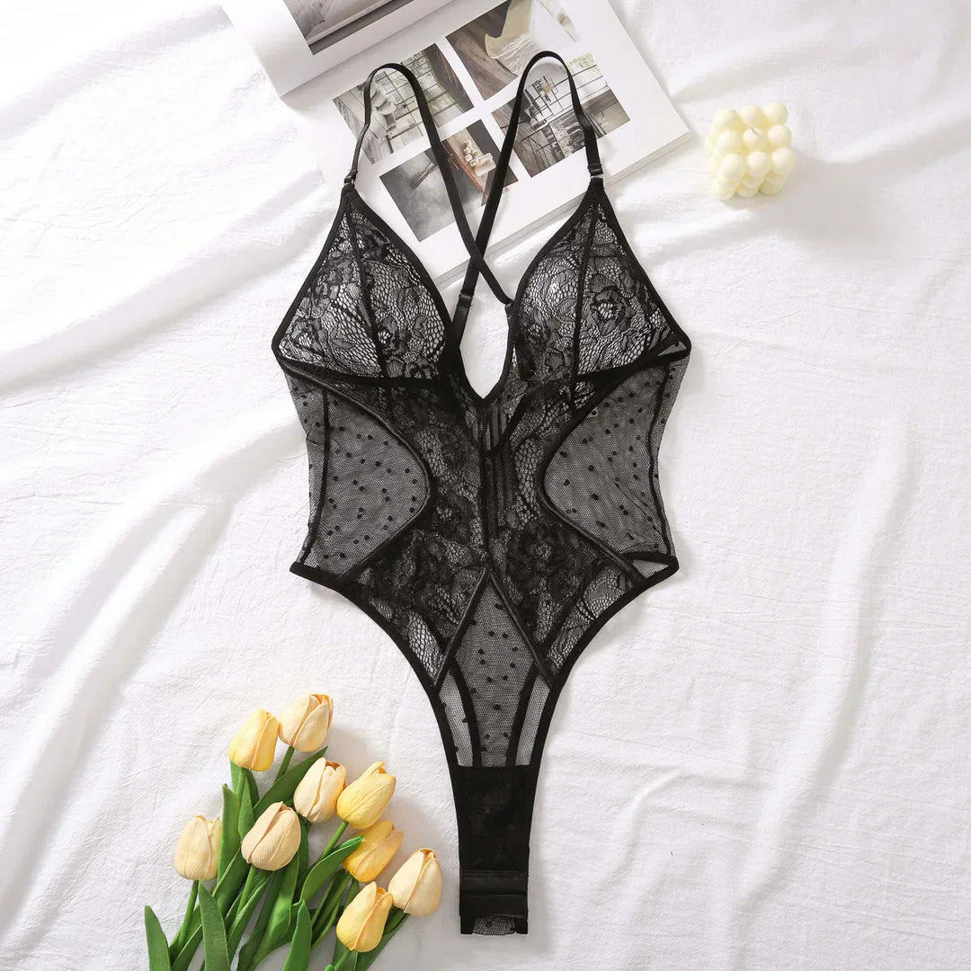 Zofia | Koronkowe Body Z Siateczką